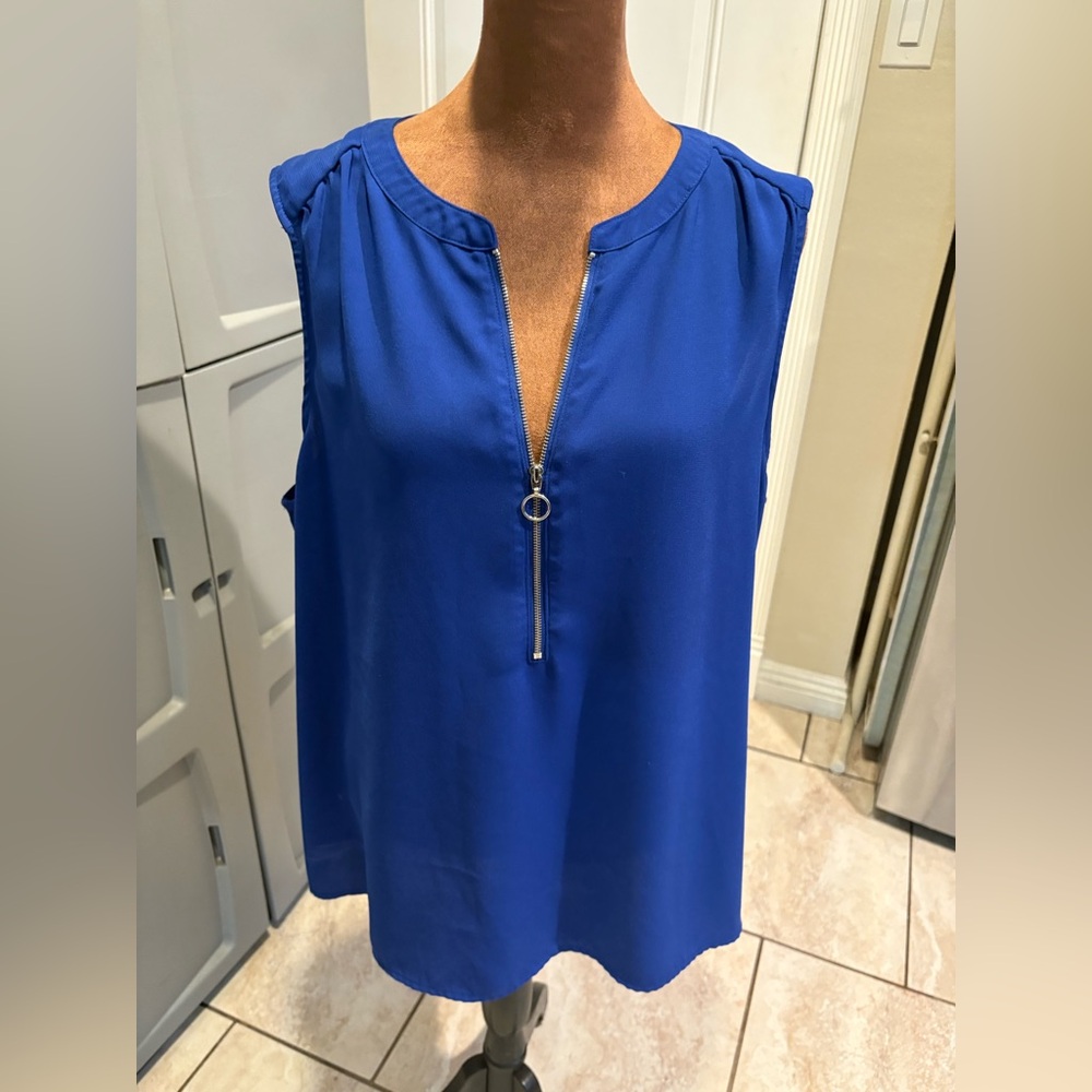 Apt. 9 Royal Blue Sleeveless Zip-Front Camisole